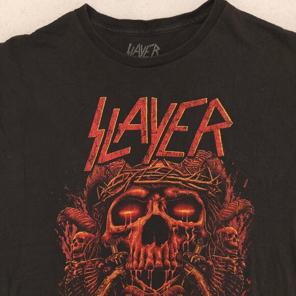 Slayer Graphic Band Short Sleeve Crew Neck Shirt Mens Size Large L Black - Picture 1 of 9